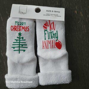 Baby Novelty Christmas Socks Merry Christmas Ya Filthy Animal 6-18M